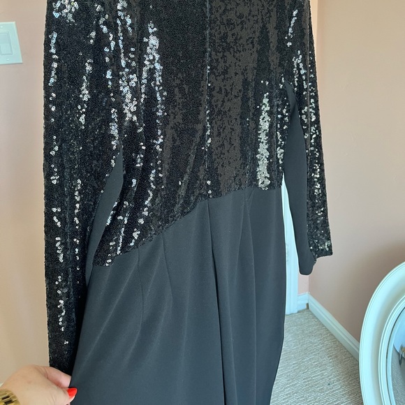 Gorgeous Sequin Jumpsuit Eloquii V-neck wide leg ready for PARTIES! 14-16 NWT - Picture 3 of 6